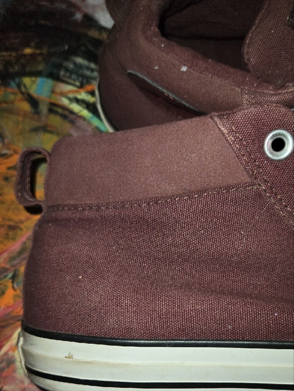 Converse High Top Sneakers in Burgundy - Picture 2 of 12